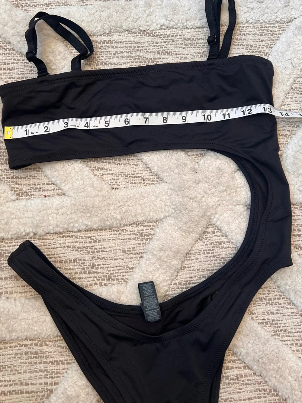 SKIMS Black Strapless Monokini Cutout One Piece Swimsuit Medium